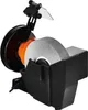 A black and gray bench grinder with an orange accent is shown against a white background. Voir les images du produit