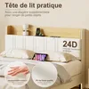 Gepolstertes Bett 160x200 cm aus weißem Polyurethanund Produktbild-Vorschau 6