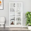 vidaXL Vitrine Weiß 90x40x180 cm Stahl und Gehärtetes Glas Produktbild-Vorschau 9