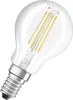 A single LED light bulb with a clear glass bulb and a silver screw base. Produktbild-Vorschau