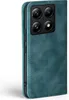A close-up side view of a teal flip-style phone case for a Xiaomi 14T. Produktbild-Vorschau