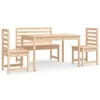 The Living Store 4-tlg. Garten-Essgruppe Massivholz Kiefer Produktbild-Vorschau 2