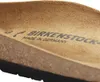 A close-up view of the insole of a Birkenstock sandal, showing the brand name and manufacturing details. Produktbild-Vorschau