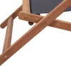 vidaXL Składany leżak plażowy z tkaniny i drewnianą ramą, Podgląd zdjęcia produktu 9