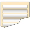 A diagram of a notebook with lines. Produktbild-Vorschau
