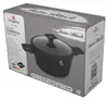 The image shows the packaging of a black casserole dish with a lid. Náhľad obrázku produktu