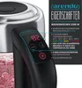 A close-up of a kettle's control panel and part of the glass body, with marketing text and feature callouts. Podgląd zdjęcia produktu