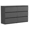 Kommode Schubladenkommode Schwarz Matt 100 cm mit 6 Produktbild-Vorschau 1