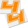 Startnummer Aufkleber 2er Set, Schrift Brünn, # 4, orange Produktbild-Vorschau 1