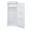 An open, empty white refrigerator with shelves and door compartments. Produktbild-Vorschau