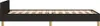 A side view of a black fabric bed frame with a wooden slatted base and wooden legs, shown against a white background. Náhled obrázku produktu