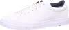 A white leather sneaker is shown from the side against a white background. Voir les images du produit