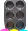 Perfekte Muffin-Backform Schwarz 6-fach mit Silikonförmchen Produktbild-Vorschau 6