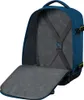 An open blue backpack with internal straps and a patterned lining. Produktbild-Vorschau