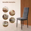 A single chair is shown in the foreground, with circular lifestyle images of the chair in different room settings on the left. Voir les images du produit