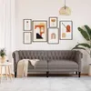vidaXL Chesterfield-Sofa 3-Sitzer Taupe Stoff Produktbild-Vorschau 3