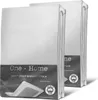Two white folded bed sheets are presented in a product shot. Produktbild-Vorschau