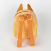The back view of a plush backpack designed to look like a cartoon character. Produktbild-Vorschau