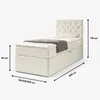 NORDELO Boxspringbett ELEGANTE 90x200 cm AMOR Velvet Creme Produktbild-Vorschau 3