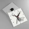 Wanduhr - Quadrat - Glasuhr - Hirsch Skizze Skandinavisch - Produktbild-Vorschau 2