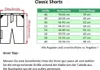 A size chart for classic shorts with a diagram showing how to measure waist and length. Náhľad obrázku produktu