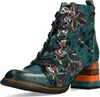 Laura Vita Damen Stiefelette Leder mit Blumenmuster und Cap Produktbild-Vorschau 1