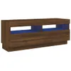 A brown TV stand with blue interior shelves, shown against a white background. Náhled obrázku produktu