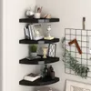 vidaXL Eck Schweberegale 4 Stk. Schwarz 35x35x3,8 cm MDF - Produktbild-Vorschau 2