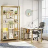 A modern home office setup with a bookshelf and desk. Produktbild-Vorschau