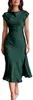 Damen Sommer Satin Eleganz Rückenfrei Twist Cap Ärmel Midi Produktbild-Vorschau 1