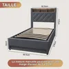 okwish Lit à coussins 90×200 cm avec éclairage LED, ports Voir les images du produit 10