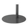 A close-up of a round, gray metal table base with a cylindrical support in the center, set against a white background. Anteprima dell’immagine prodotto