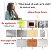 A collage of images showing different wall types and their suitability for applying stickers, with text and graphics. Produktbild-Vorschau