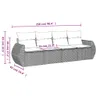 4-tlg. Garten-Sofagarnitur mit Kissen Beige Poly Rattan Produktbild-Vorschau 3
