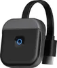 A black wireless HDMI TV stick with a blue illuminated ring on a white background. Produktbild-Vorschau