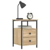 A bedside table with a lamp and an alarm clock on top. Náhled obrázku produktu