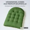 HOMESCAPES Halbrundes Kissen für Hängesessel – Olivgrün Produktbild-Vorschau 3