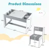 COSTWAY Tavolo per bambini 3 in 1 con 2 sedie, set di sedie Anteprima dell’immagine prodotto 3