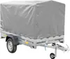 A grey covered trailer on a white background. Podgląd zdjęcia produktu
