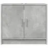 A front view of a concrete-gray cabinet with two doors and silver handles, set against a white background. Produktbild-Vorschau