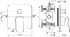 Technical drawing with dimensions of a bathroom faucet. Produktbild-Vorschau