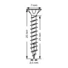 A technical drawing of a screw with dimensions indicated. Anteprima dell’immagine prodotto
