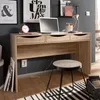 A home office setup with a desk, laptop, and stool. Anteprima dell’immagine prodotto
