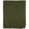 A folded olive green blanket is shown flat against a white background. Produktbild-Vorschau