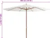 vidaXL Parasol avec mât en bois 350 cm blanc sable Voir les images du produit 5
