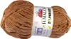 A ball of brown yarn with a label. Podgląd zdjęcia produktu
