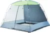 A camping tent with mesh walls and a light green roof, set against a white background. Náhled obrázku produktu