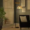 Lampa podłogowa z drewna z beżowym kloszem z juty „SALVIA” Podgląd zdjęcia produktu 3