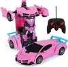 Auto Robot RC 2 in 1 Rosa telecomandato funzione drift luci Anteprima dell’immagine prodotto 1