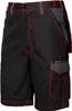 A pair of black work shorts with red stitching and gray accents. Produktbild-Vorschau